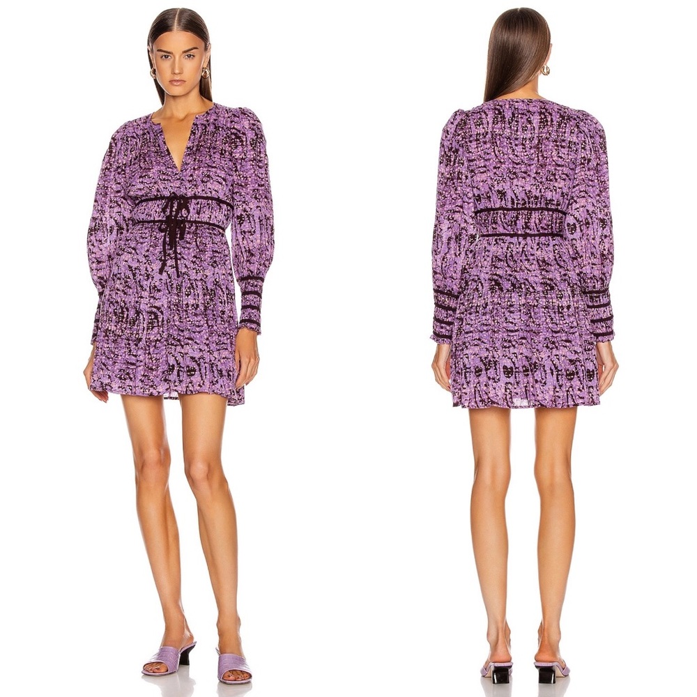 Ulla Johnson Kesia Long Sleeve Lavender Dress
